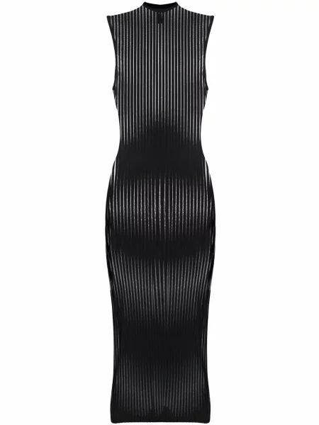 Rochie midi Maison Close cu dungi până la genunchi de costum negru