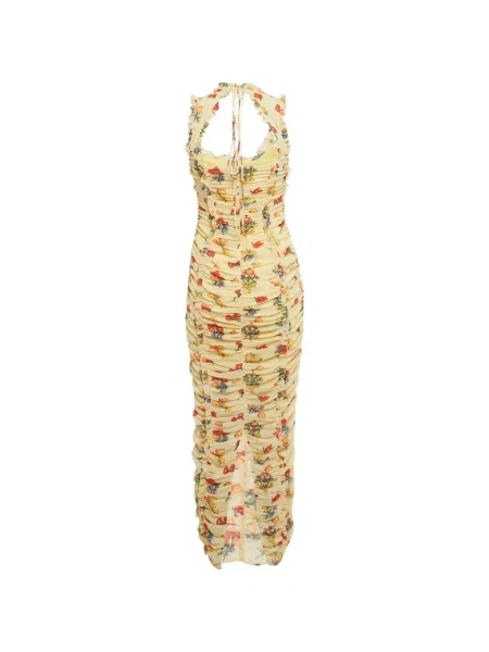 Rochie maxi De La Vali cu model floral cu imagine galben