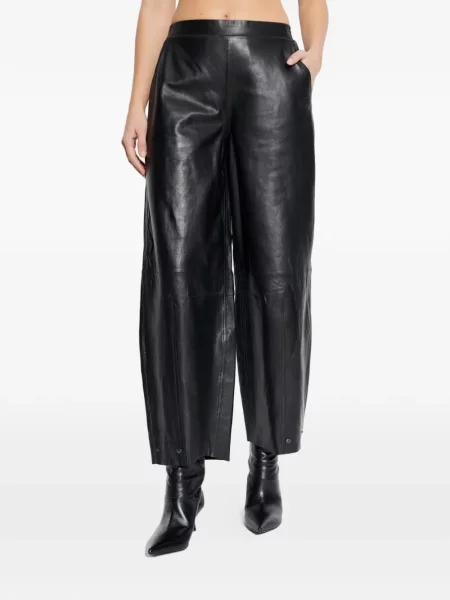 Pantaloni Allsaints din piele negru