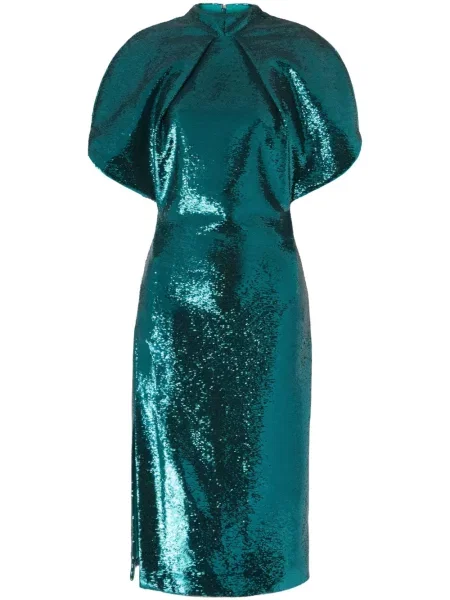 Rochie midi Genny cu paiete până la genunchi de costum verde