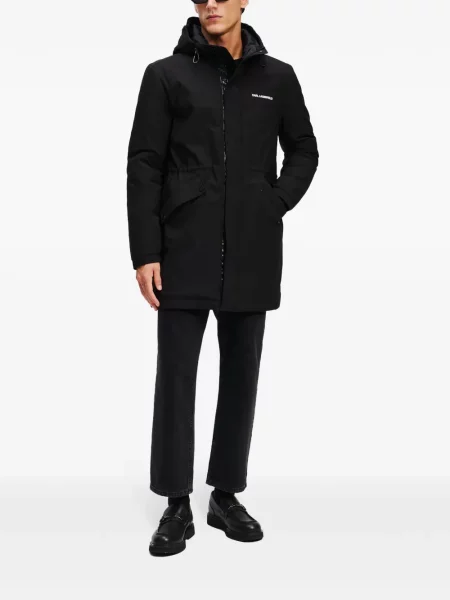 Palton Karl Lagerfeld cu broderie negru