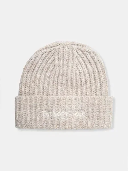 The North Face caciula din amestec de lana Fohair Cabin Beanie din tricot gros bej