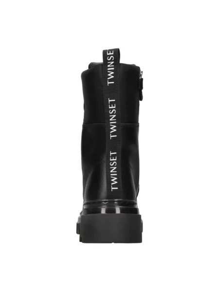 Buty do kostki Twinset skórzane czarne