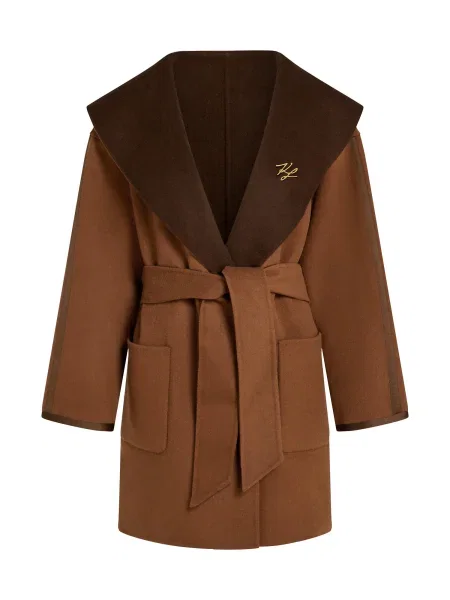 Karl Lagerfeld Palton de primăvară-toamnă ciocolatiu / coniac maro