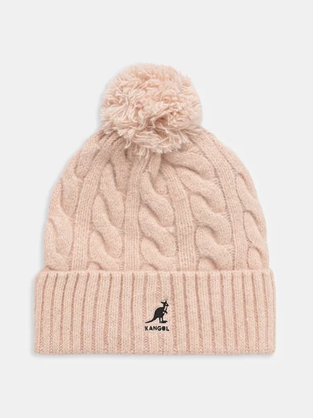 Čepice z vlněné směsi Kangol POMPOM růžová