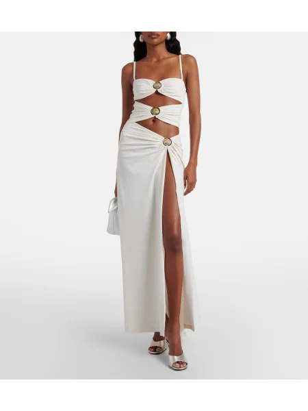Rochie maxi Christopher Esber din jerseu alb
