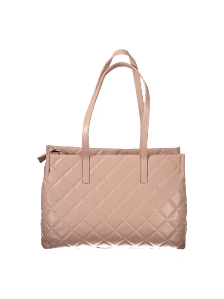 Lniana torba na laptopa Valentino By Mario Valentino różowa