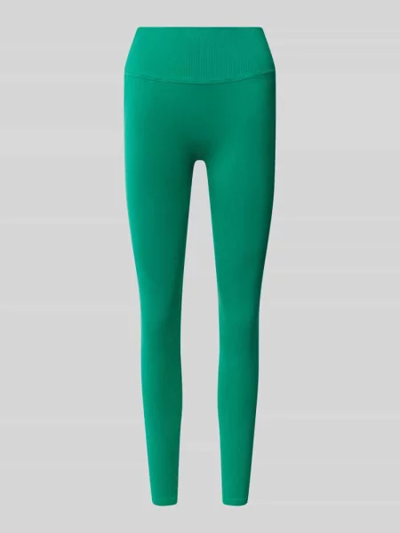 Legginsy o kroju skinny fit z szerokim elastycznym pasem Stronger zielone