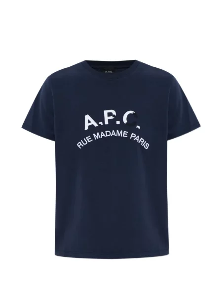 Tricou A.p.c. cu broderie albastru