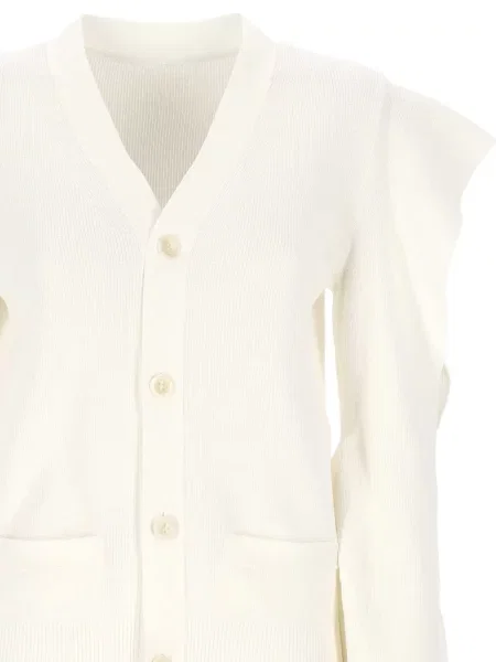 Cardigan Sacai cu volane alb