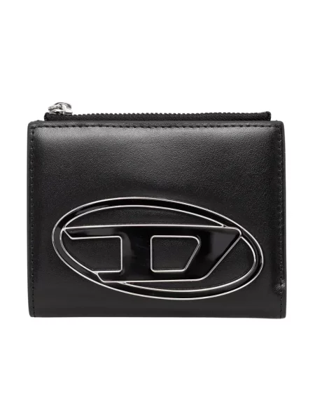 Diesel portfel skórzany BI-FOLD ZIP II czarny