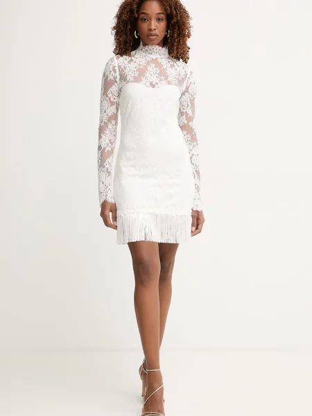 Retrofete rochie din dantelă Xylina bej