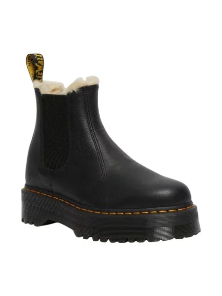 Dr. Martens Sztyblety skórzane Quad FL na platformie ocieplone czarny