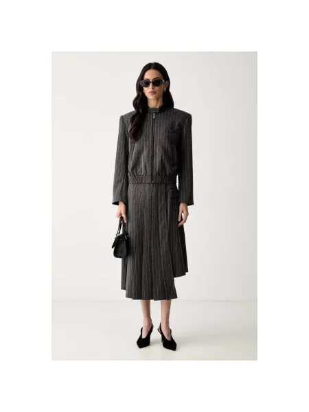 Spódnica midi Karl Lagerfeld szara