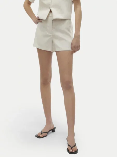Vero Moda Szorty materiałowe Florence Écru