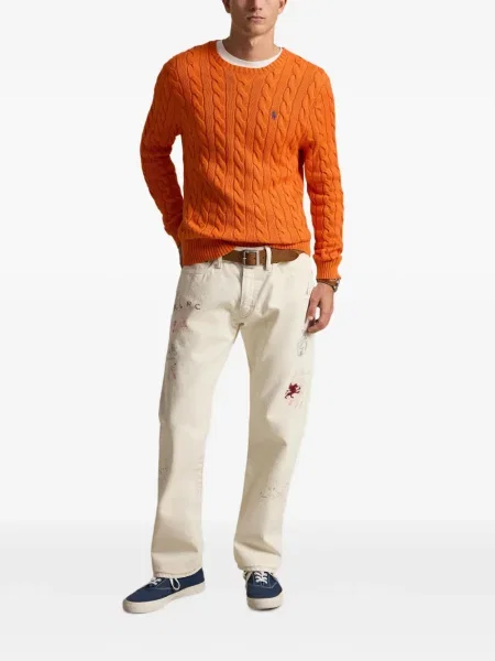 Ριγέ δερμάτινος κάλτσες Polo Ralph Lauren με κορδόνι μαύρο