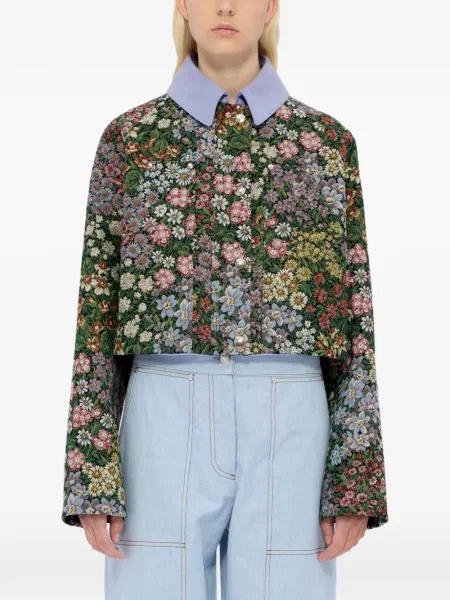 Gulerat geacă Msgm cu model floral verde