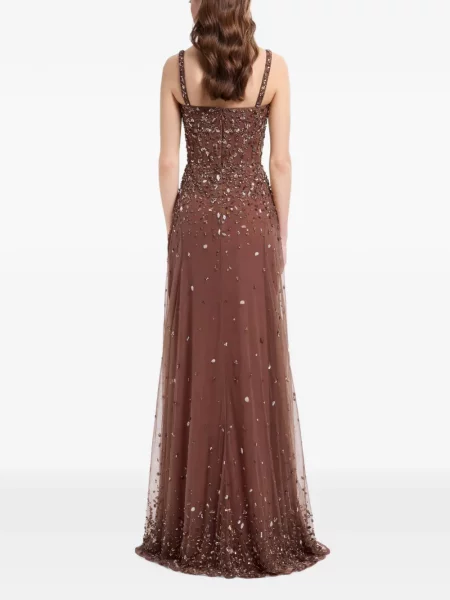 Rochie maxi Elie Saab cu broderie maro