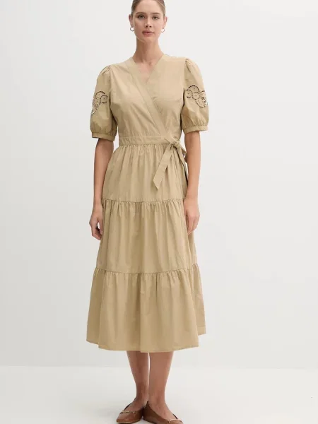 Сукня Dkny midi розкльошена зелений