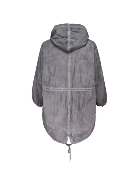 Geacă parka Maison Margiela cu glugă cu cordon gri