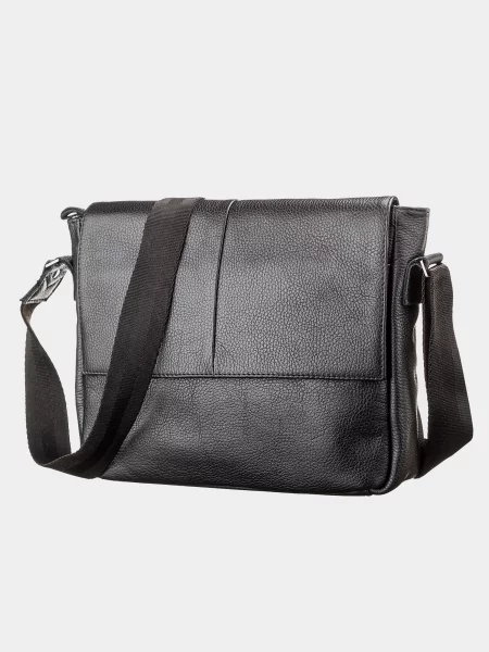 Кожаная сумка через плечо Shvigel черная