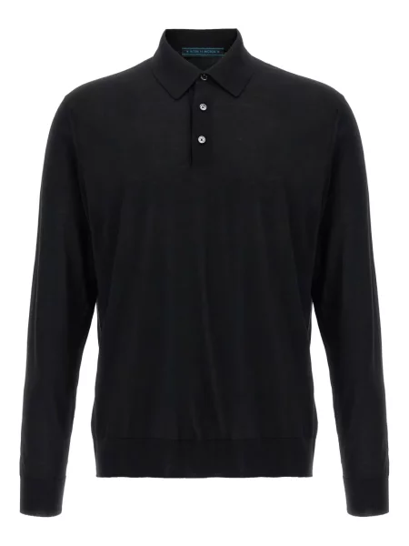 Polo Kiton de lână negru