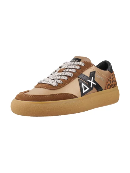 Sneakersy Sun68 skórzane brązowe