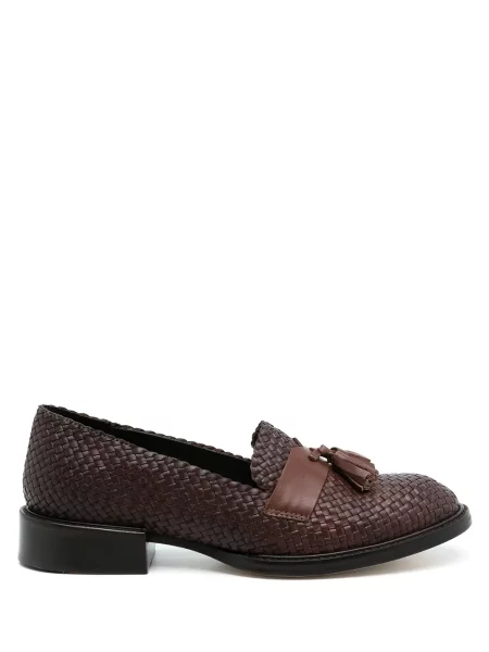 Oxford Sarah Chofakian slip-on din țesătură twill maro