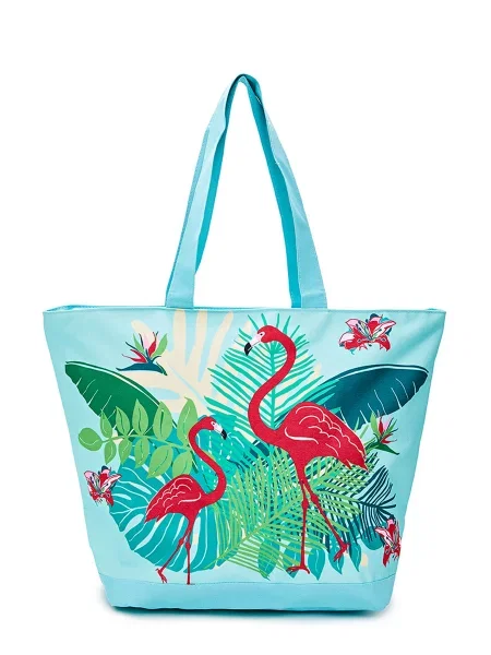 Le Comptoir de la plage Пляжна сумка Tropical_Flamingo блакитний