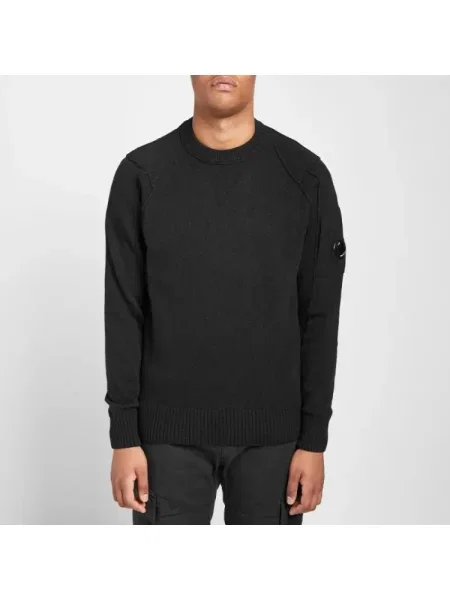 Sweter C.p. Company wełniany klasyczny czarny