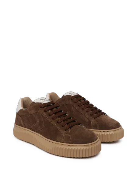 Sneakerși Voile Blanche din piele de căprioară cu platformă maro