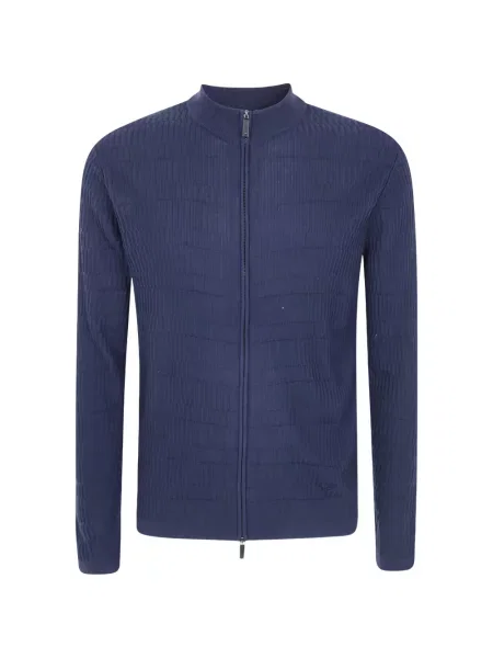 Cardigan Emporio Armani de lână albastru