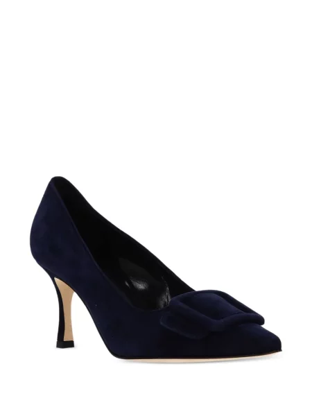 Pantofi cu toc Manolo Blahnik cu cataramă albastru