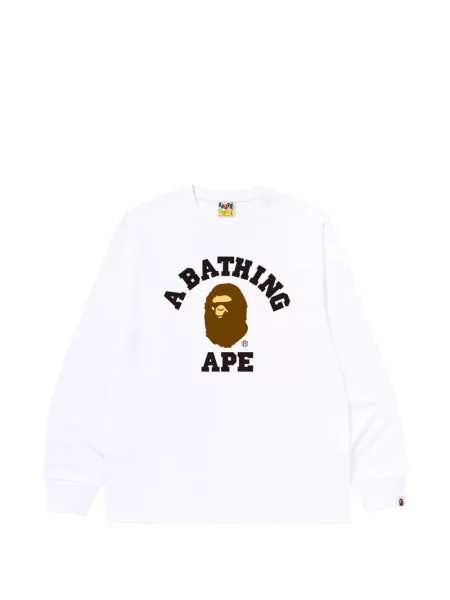 Lung tricou A Bathing Ape® cu imagine alb