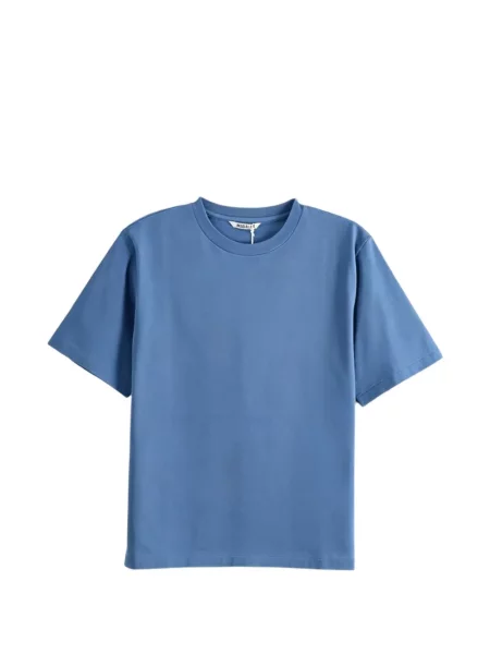 Tricou Auralee cu decolteu rotund albastru