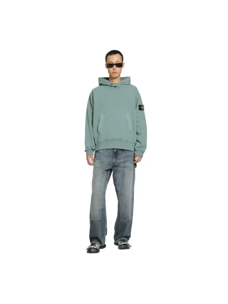 Bluza z kapturem Stone Island z kapturem z kamieniami zielona