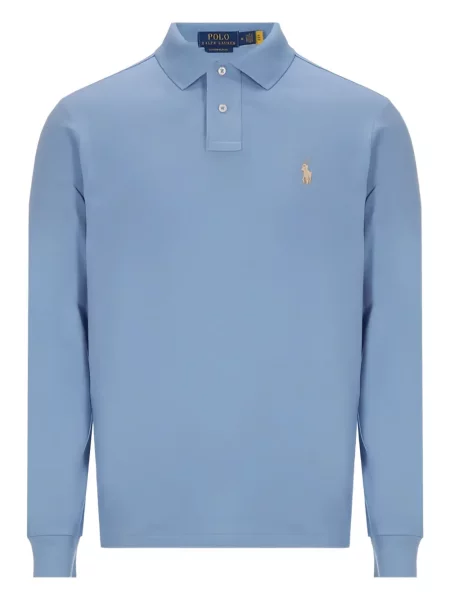 Samt prugasta košulja Polo Ralph Lauren s vezom plava