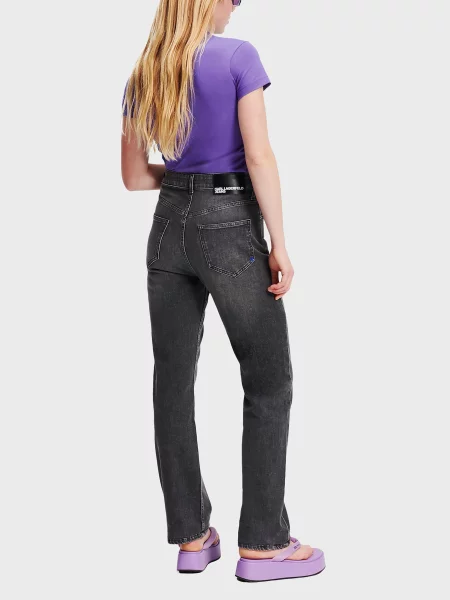 Прямі джинси Karl Lagerfeld Jeans бавовна/еластан сірий