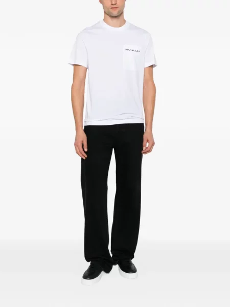Tricou Moncler cu imagine alb
