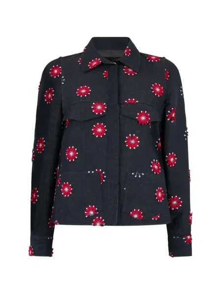 Koszula Moorer w kwiatki niebieska