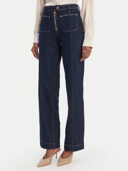 Guess Jeans hlače Mornarsko modra