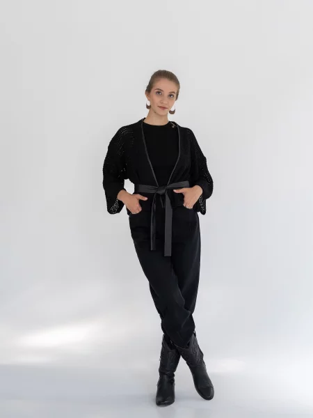 Кардиган Seven Eleven бавовна/акрил чорний