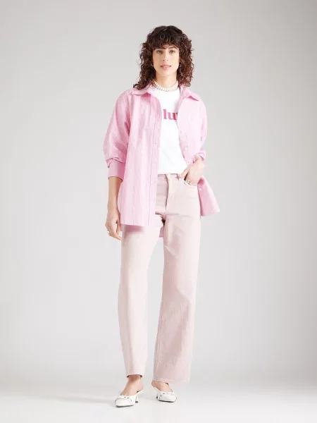 ONLY Tricou ONLMIA roz alb