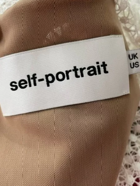 Scurt rochie mini Self-portrait din dantelă alb