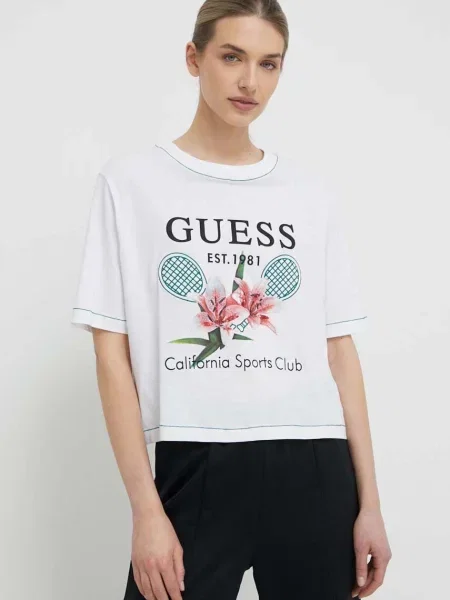 Тениска Guess ZOEY бяло