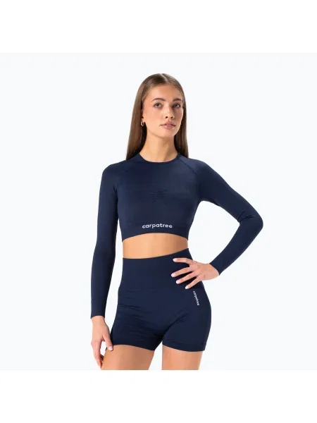 Блуза Carpatree с дълъг ръкав синьо