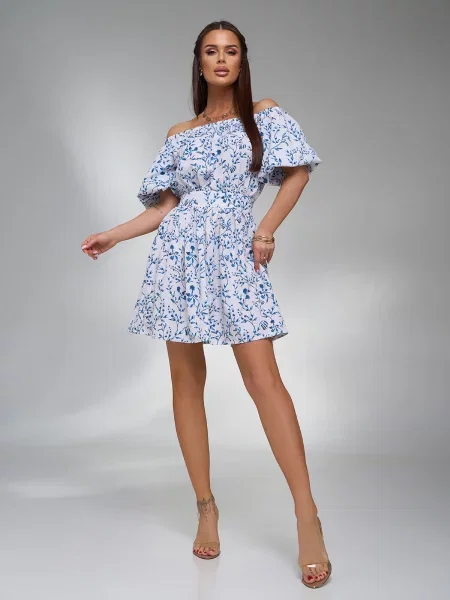 Сукня міні ISSA Plus комбінований верх білий