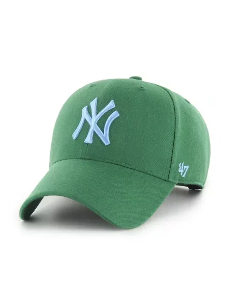 Шапка с козирка 47 brand MLB New York Yankees с апликация зелено