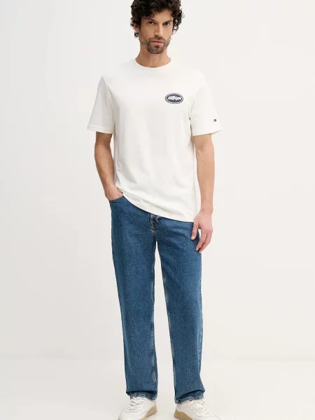 Tommy Hilfiger t-shirt z nadrukiem beżowy