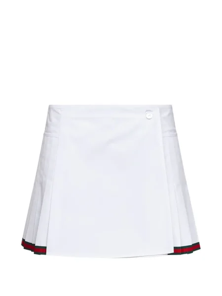 Mini fusta mini Gucci în linie A mini alb